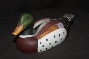 lot 296 image: Vintage Ceramic Mallard duck decoy figurine
