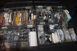 lot 345 image: Plastic Organizer with electrical components as shown in photos