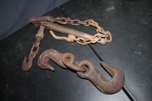 lot 348 image: Vintage load binder or logging chain, often used for heavy duty securement in agriculture of logging&nbsp