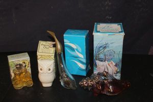 lot 394 image: Four with boxes, shell, Bird, owl and Frog