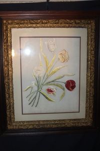 lot 499 image: Framed Color Threaded Wall Deco
