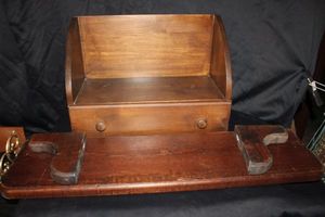 lot 542 image: Vintage Wooden Telephone Shelf and Wall Shelf