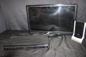 lot 334 image: Vizio HDTV Television Model No E240AR Serial number LWZAMXAN4600125, Magnavox, DVD Player, RCA Television Antena.&nbsp