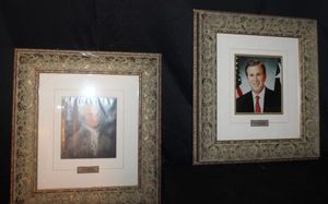 lot 553 image: Matching Framed Presidential Prints, John Adams and George Bush Jr.