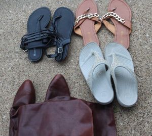 lot 581 image: Ladies Sandles and Calf length Boots size 7