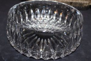 lot 615 image: vintage Gorham Althea full lead crystal bowl, featuring a brilliant sunflower petal cut design. It typically measures approximately 7.5 inches in diameter and 3.25 inches in height.
