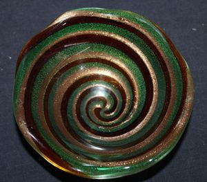 lot 620 image: Decorative Glass Bowl with a Swirling, Galaxy-like Design