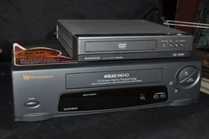 lot 632 image: White Westinghouse 4 Head VCR and Magnavox DVD Player