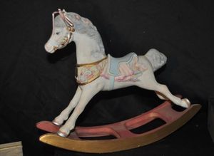 lot 633 image: Large Hand painted Ceramic Rocking horse