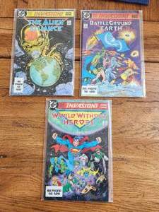 lot 89 image: Selection of vintage DC Comics - 1988 - Invasion - Book 1,2, and 3