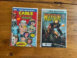 lot 207 image: Selection of vintage Marvel Comics - True Believers - Cable and the New Mutants #1 and Wolverine #1