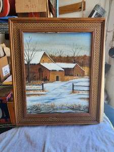 lot 50 image: Vintage framed painting by Texas Artist Grady White - 16 by 20