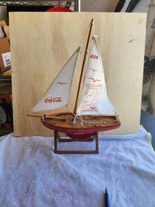 lot 52 image: 1998 Coca Cola - 24th Convention City Lakes Minneapolis MN Sailboat #484 of 2000 with stand