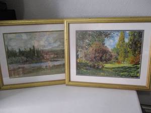 lot 15 image: THE PARC MONEAU  & VETHEUIL BY CLAUDE MONET IN FRAMES - 22W x 18T