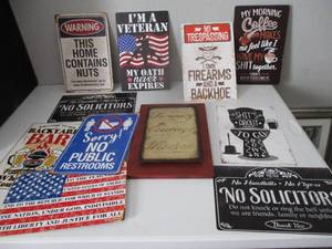 lot 28 image: Various New Metal Signs and others