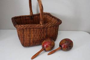 lot 45 image: Woven Basket and Maracas
