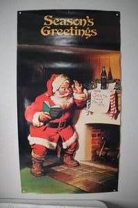 lot 80 image: Santas Coco Cola Greeting Poster - 30W x 48T