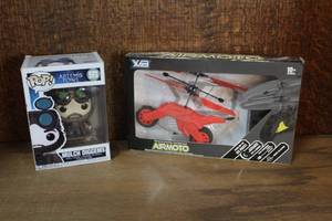 lot 25 image: Funko Pop Disney Artemis Fowl & Airmoto Remote Control Flying Motorcycle