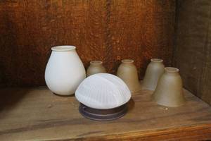 lot 212 image: vintage-style glass lamp shades and others