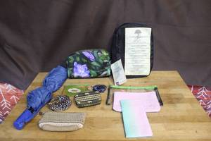 lot 42 image: collection of various cosmetic bags and pouches some made in Philippines