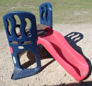 lot 179 image: Little Tikes Hide & Slide Climber in blue and red. See all pictures bigger that it looks in pictures took picture of it in the back of a truck for size