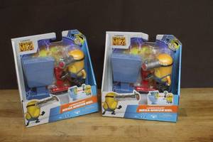 lot 237 image: 2- Despicable Me 4 Launch & Blast Mega Minion Mel Action Figure unopened