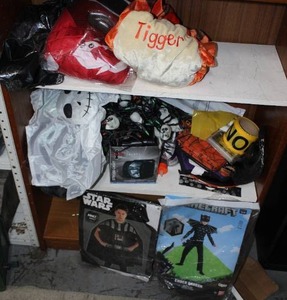 lot 290 image: Halloween items get all 3 shelfs (shelf not included )