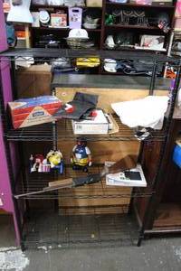 lot 300 image: Metal shelf and all contents