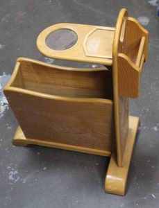 lot 303 image: vintage wooden magazine rack