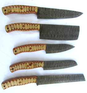 lot 5 image: NEW genuine Damascus steel blade matching cutlery set knives (Bid is times the quantity)