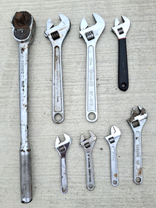 lot 9 image: Allen large 12 ratchet drive, Craftsman, Stanley and other brand crescent wrenches