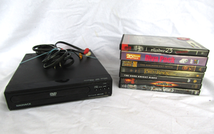lot 151 image: Magnavox DVD player and assorted DVD movies