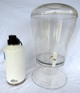 lot 160 image: Large two gallon drink dispenser and large thermos