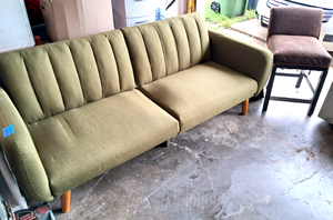 lot 176 image: Futon style couch back folds down, includes occasional chair
