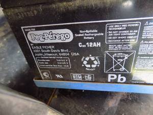 lot 138 image: Peg Pereyo Battery C220 12 AH