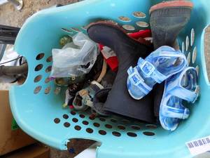 lot 125 image: small shoes and muck boots