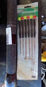 lot 104 image: Screwdriver set NIP and flashlight