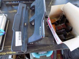 lot 112 image: 3 hole punch x 2 plus big binder clips