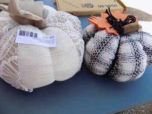 lot 37 image: FABRIC PUMPKINS