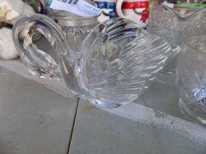 lot 47 image: VINTAGE PRESSED GLASS - CREAMER & SUGAR  & JAR
