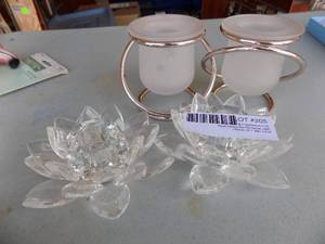 lot 205 image: Candle holders 2 sets