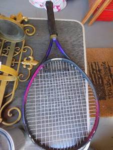 lot 219 image: tennis rackets x 2 and 2 Racket ball rackets