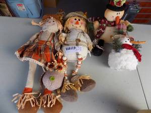 lot 232 image: 2 snowmen and   scarecrows