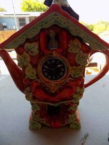 lot 242 image: CLOCK TEAPOT