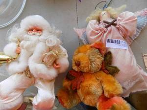 lot 262 image: STUFFED DOG, SANTA,  ANGEL DOLL