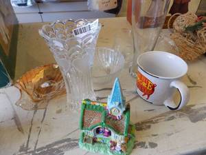 lot 253 image: VASE, CHURCH, CUP PLUS MORE