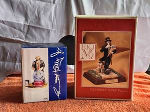 lot 90 image: Lot of 2 Vintage Collectible Emmett Kelly Jr. Figurine - with box - (P16)