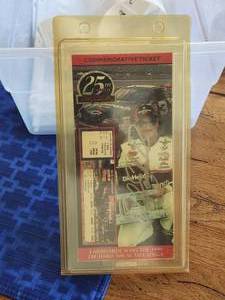 lot 162 image: 1999 Commemorative Ticket - Talladega Die Hard 500 - appears to be signed by Dale Earnhardt - Authentication Unknown