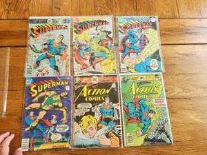 lot 19 image: Vintage lot of 6 - DC Comics - Action Comics, Superman - vintage $.30 and 35 cent comics