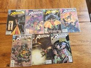 lot 37 image: Vintage lot of 7 - DC Comics - Robin - vintage selection of years